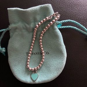 Tiffany and Co Blue heart beaded bracelet